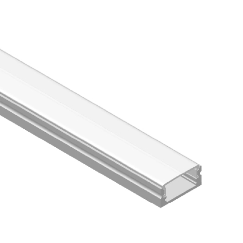 Perfil de aluminio aplicar p/ tira de led 2mt c/ dif de polic blanco 1,44x0,68cm